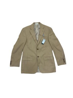Geoffrey Beene Blazer Men 38R Beige Cashmere Sport Coat Suit Jacket Formal